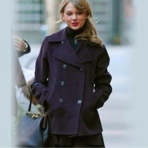 Vince wool/nylon pea coat in mulberry color. Size small